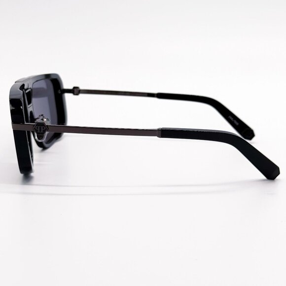 NEW PHILIPP PLEIN SUNGLASSES SPP008M 700X SHIELD BLACK MEN EYEWEAR PHILIPP PLEI - Picture 4 of 10